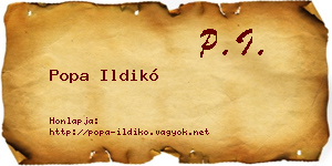 Popa Ildikó névjegykártya